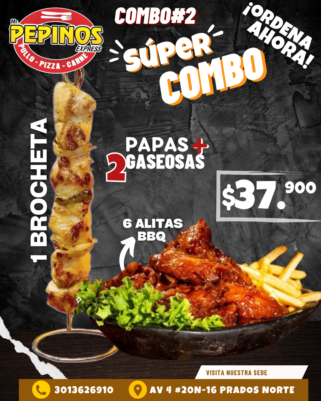 Combo promocional 2 en Mr. Pepinos Express