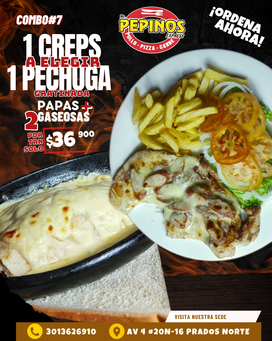 Combo promocional 7 en Mr. Pepinos Express